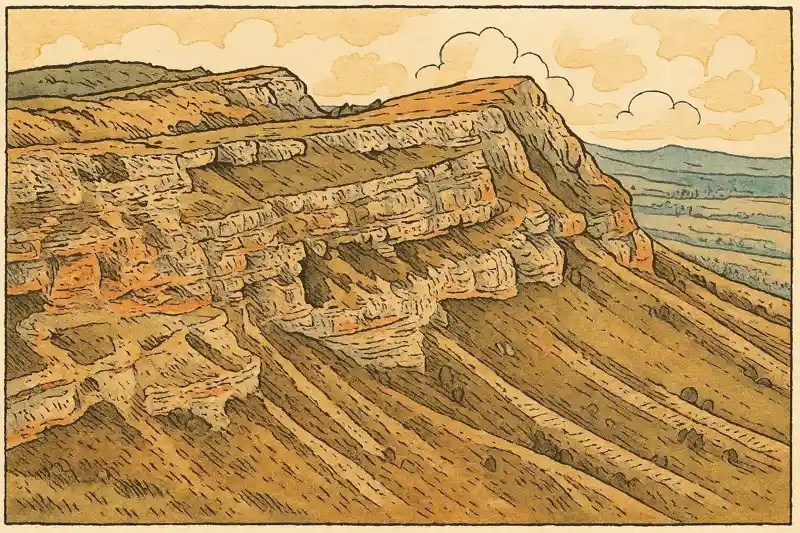 Таврическая серия Крым слоистые скалы песчаник аргиллит