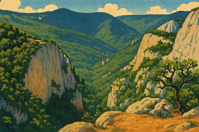 Большой каньон Крыма ущелье глубина 320 метров известняки