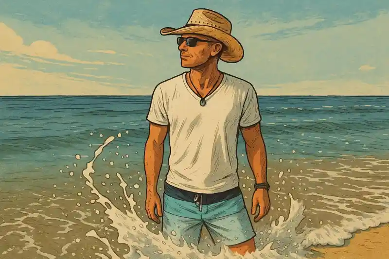 Панама на пляже защита от солнечного удара в Крыму