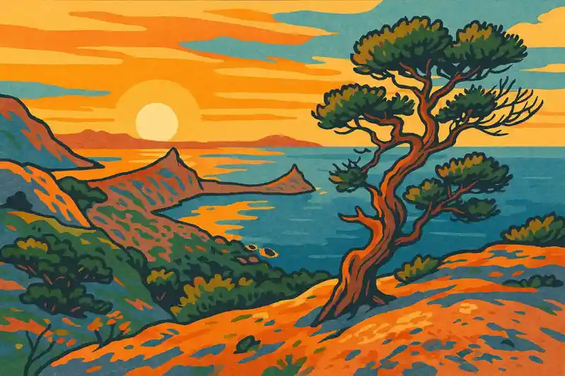 Крымские горы и море вид с высоты