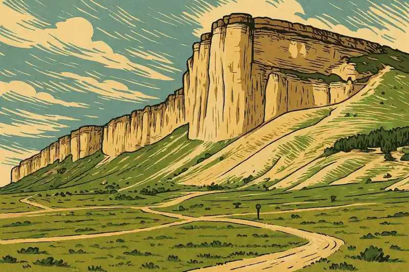 Белая скала Ак-Кая Белогорск Крым отвесные обрывы