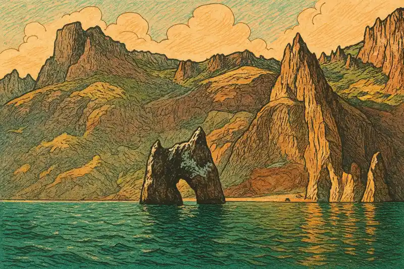 Карадаг Ворота Карадага скала Иван Разбойник древний вулкан