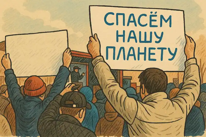 Экологический протест против карьера в Крыму