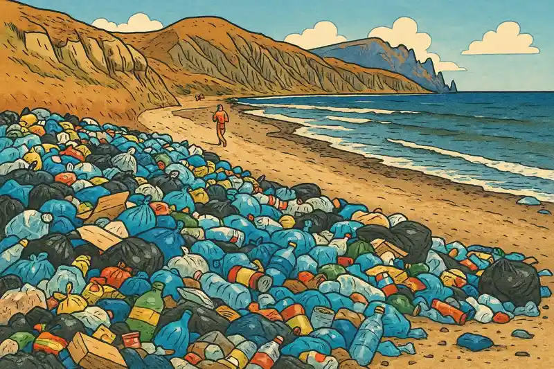 Мусор на пляже Крыма экологическая проблема отходов