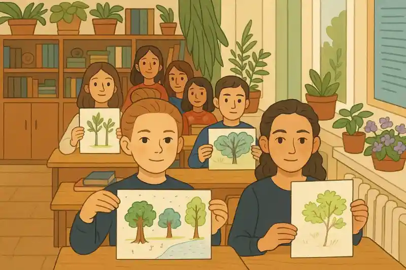 Экологический урок в школе Крыма дети и природа