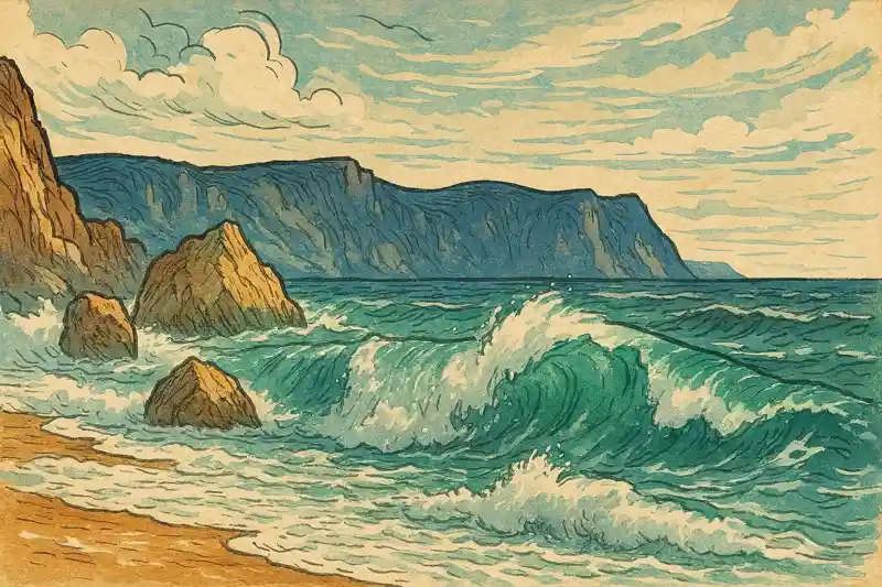 Черное море Крым пляж волны солнце отдых