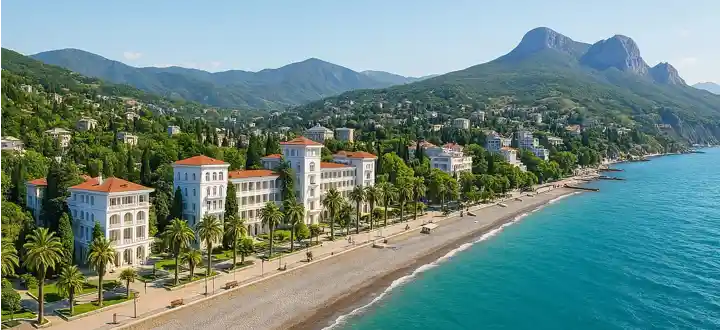 Алушта ворота Южного берега Крыма панорама города море горы