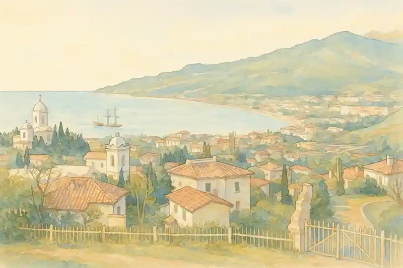 Панорама Ялты середины XIX века город где жил и работал Степан Руданский