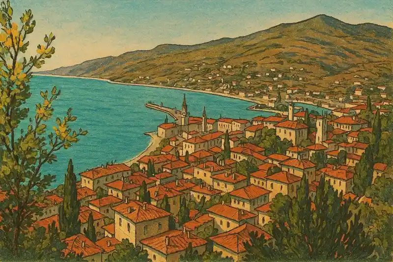 Панорама Ялты начала XX века город где жил драматург Сергей Найденов