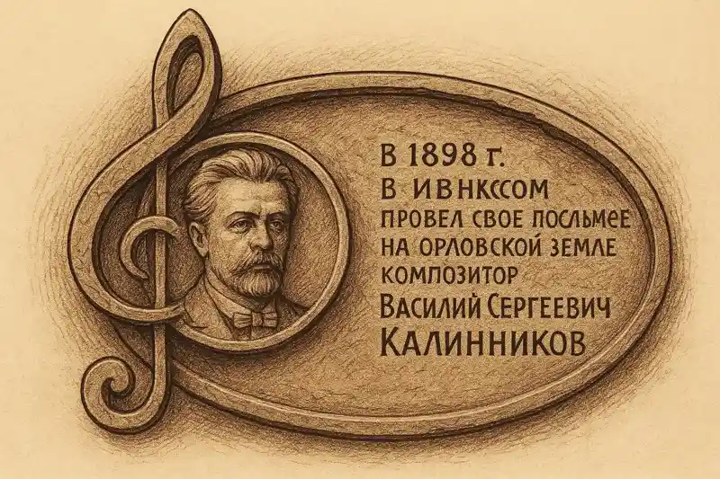 Мемориальная доска композитору Василию Калинникову на доме по улице Кирова 17 в Ялте