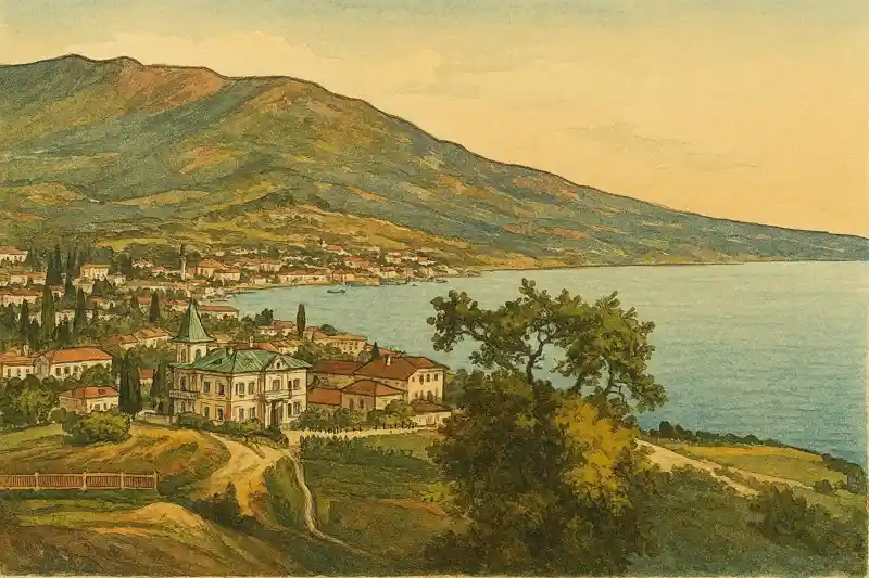 Панорама Ялты конца XIX века город где жил композитор Василий Калинников