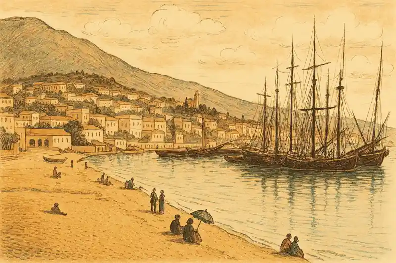 Ялтинская набережная на историческом фото конца XIX века