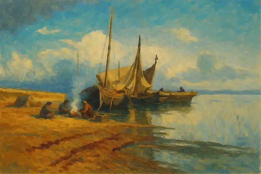 Картина, написанная после путешествия по Волге, которое Васильев совершил вместе с Ильей Репиным и Евгением Макаровым. Хранится в Русском музее.