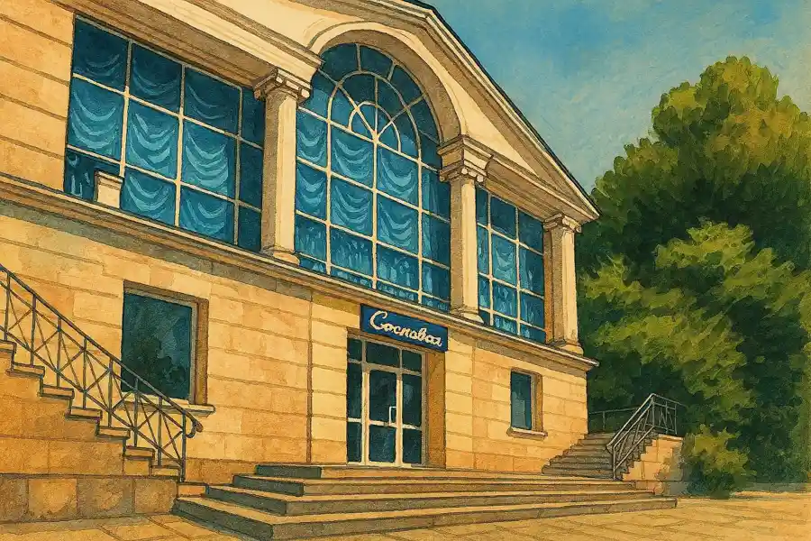 Интерьер столовой Дома творчества писателей в Ялте имени Чехова