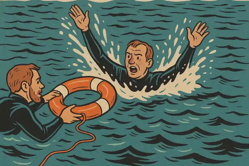 Тонущий человек зовет на помощь правила безопасности на воде